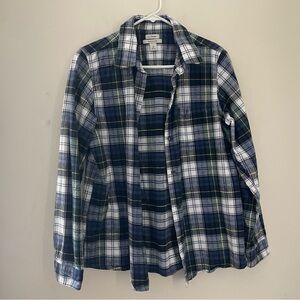 L.L.Bean Flannel Plaid Tartan Button-Up Womens Shirt